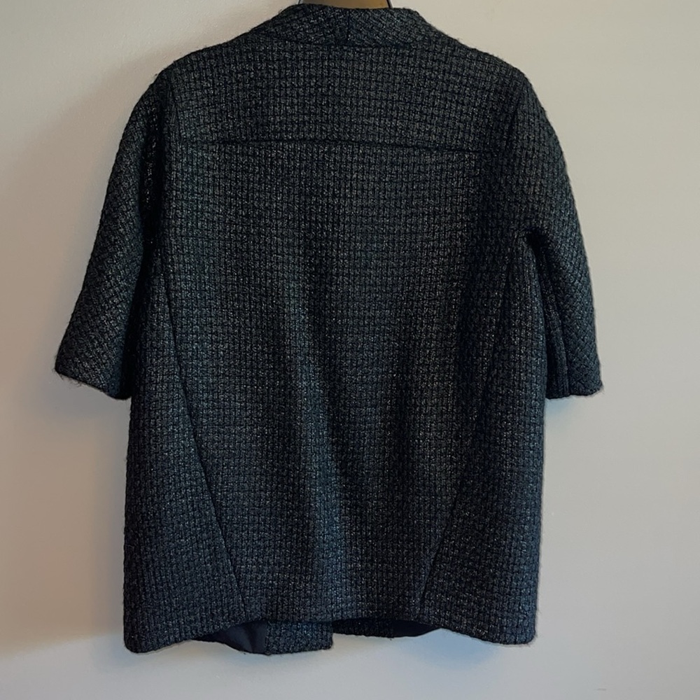 🔥🔥ANN TAYLOR | Oversized Chanel-Like Black Tweed Layering Jacket - sz 4/6 - Picture 7 of 11